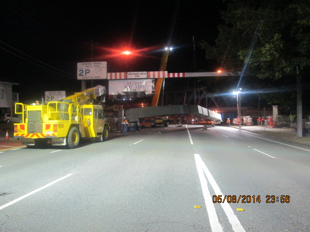 Annerley bridge strike protection beam installation 053